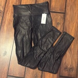 SPANXshape faux leather fleece lined leggings